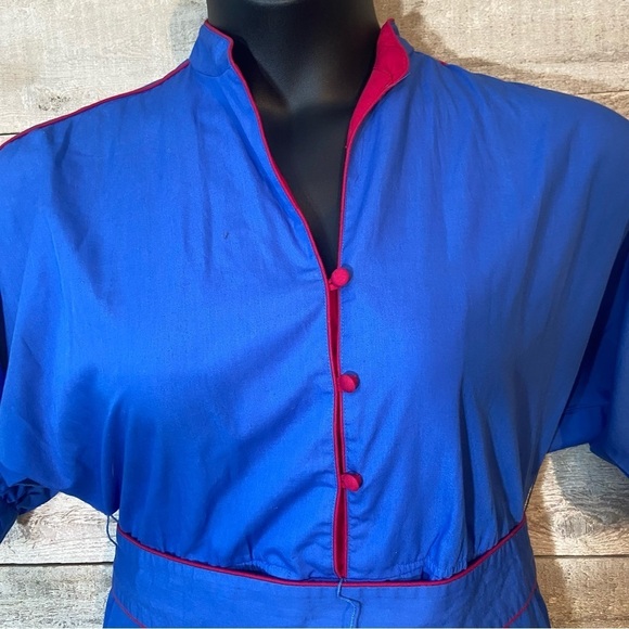 Vintage‎  Jordache women’s blue & fuchsia shirt dress in size 9/10 - Picture 6 of 11